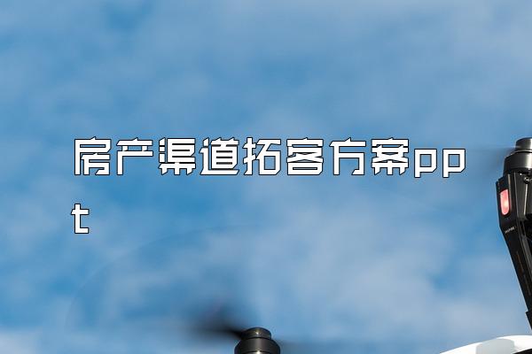 房产渠道拓客方案ppt