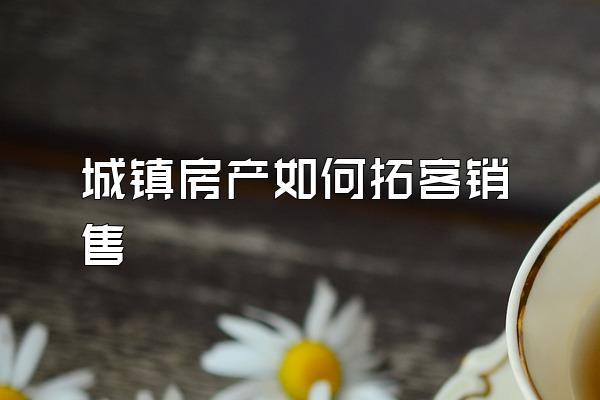城镇房产如何拓客销售