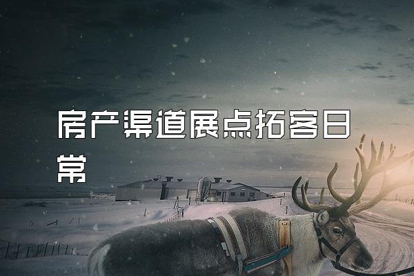 房产渠道展点拓客日常