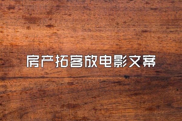 房产拓客放电影文案