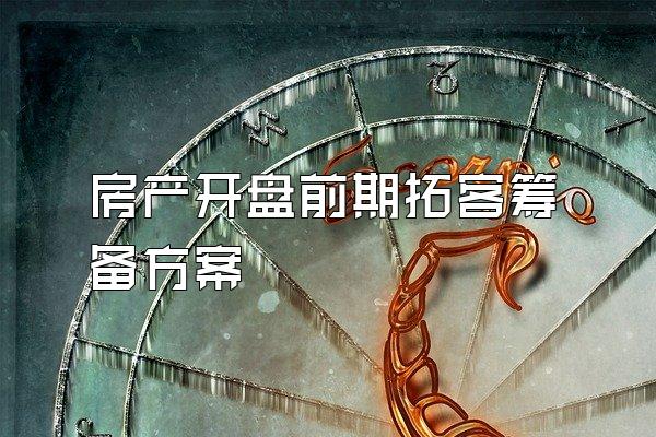 房产开盘前期拓客筹备方案