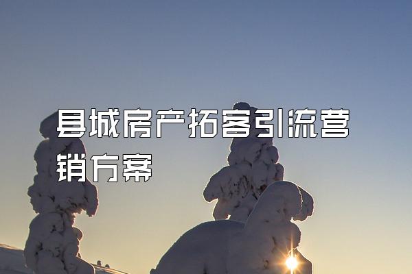 县城房产拓客引流营销方案