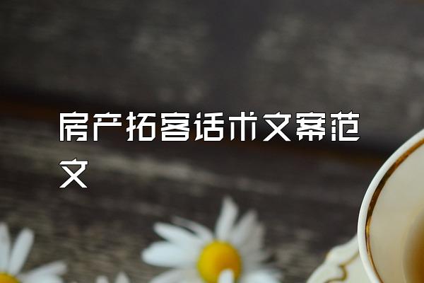 房产拓客话术文案范文