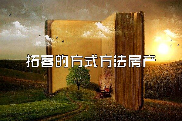 拓客的方式方法房产