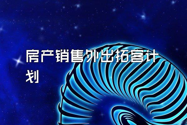房产销售外出拓客计划