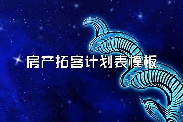 房产拓客计划表模板