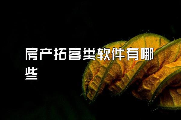 房产拓客类软件有哪些