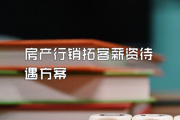 房产行销拓客薪资待遇方案