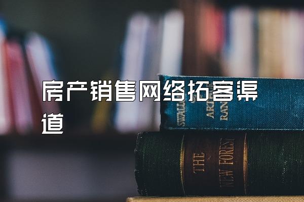 房产销售网络拓客渠道