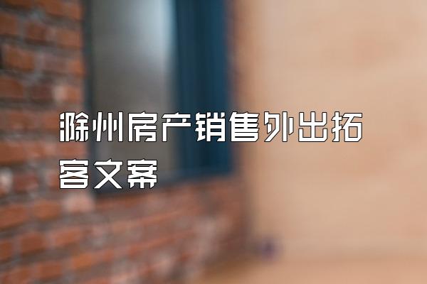 滁州房产销售外出拓客文案