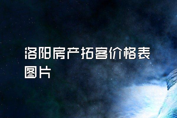 洛阳房产拓客价格表图片