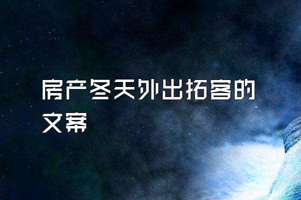 房产冬天外出拓客的文案